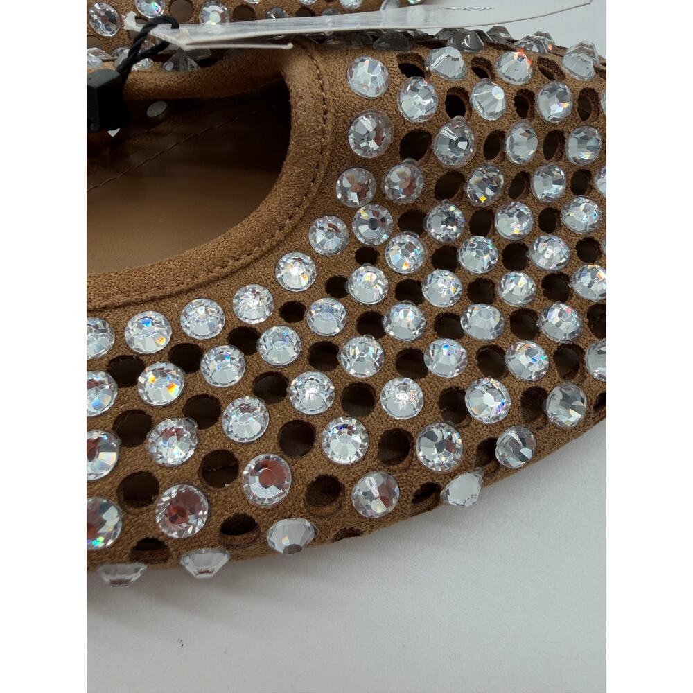 MNG Mango Glam Rhinestone Die Cut Ballet Casual Cream Elegant Flats EU 40 US 9 - Picture 6 of 8